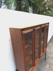 Mid Century Modern Display China Cabinet with Hairpin Legs 6240