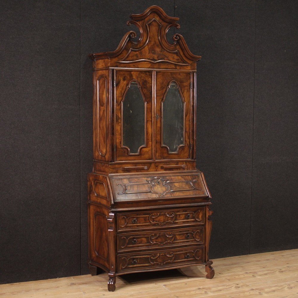 Lombard trumeau bureau double body furniture 20th century antique style desk