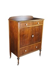 Antique Victorian Walnut Gentleman’s Chest of Drawers Cabinet Console 35″