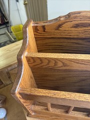Mid Century Solid Oak Magazine Rack / Magazine Stand Handmade Beautiful Detail