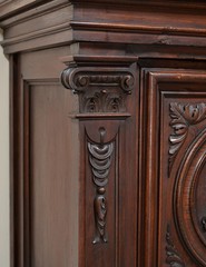 Special Antique Italian Carved Walnut Renaissance Cabinet