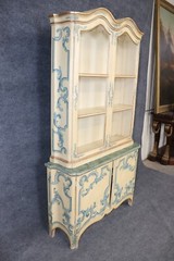 Baker Paint Decorated Venetian Italian Vitrine Display China Cabinet Vitrine