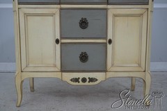 L60315: French Louis XV Paint Decorated Server Console Cabinet