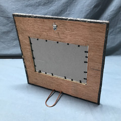 VTG Shabby 11″ Sq. 5×7 Tin Ceiling Metal Photo Picture Frame Old 1724-25B