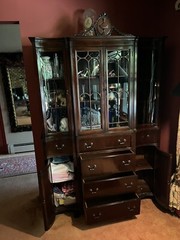 Beautiful 1940’s Antique Mahogany China Cabinet with secretary Desk