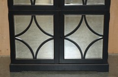 JULIAN CHICHESTER EBONISED WITH MIRRORED DOORS HOUSEKEEPERS STORAGE CUPBOARD