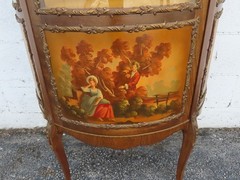 French Hand Painted Vitrine Display Curio Cabinet Cupboard 6344