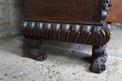 Important Pair Antique R.J. Horner Renaissance Revival Mahogany Bookcase Cabinet