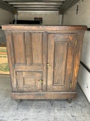 Antique D Eddy & Sons Antique Pine Wood IceBox Chest Cabinet