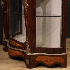 French inlaid sideboard cabinet Napoleon III style vitrine marble 20th century