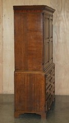 EXQUISITE ANTIQUE 1800 SHERATON INLAID HOUSEKEEPERS CUPBOARD WARDROBE DRAWERS