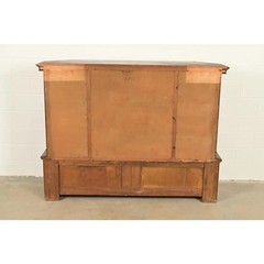 Antique French Gothic Revival Oak Bar Cabinet With Carved Figures, Circa 1890s