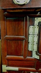 ANTIQUE KOREAN WOOD CABINET WITH BRONZE FITTINGS AND HANDLES, 18th Century