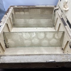 Antique Medicine Cabinet Metal 15 1/2” Wide X 19 1/2” Tall Box Chippy Paint,