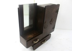 Art Deco Kitchen Apothecary Medicine Wall Bathroom Cabinet Wood Mirror 1920s