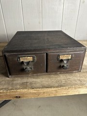 1900s Shaw Walker Drawer Oak Wood Card Catalog Cabinet Industrial Office Study