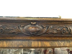 Superb Quality Solid Oak Carved American Display Cabinet.