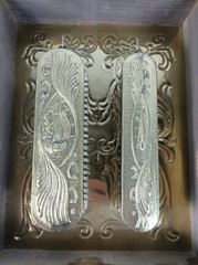 Vintage mirror Brush Brass Glass Cabinet Continental Ornate Brushes Included Wal