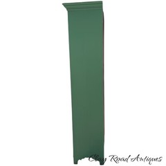 antique primitive cupboard cabinet jelly wardrobe folk art green paint