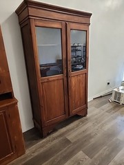 19th Century Large Cherry Cupboard With Glass 1800