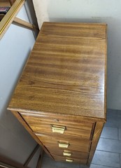 Vintage National Mt. Airy Solid Oak Wood 4-Drawer File Cabinet Mission Style