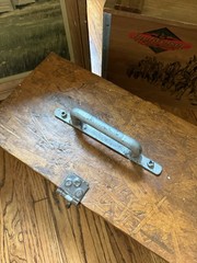 Vintage Handmade Mechanist Tool Box Chest Box Wood Metal Handle Primitive Rustic