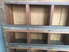 Antique Wood Primitive Cubby Cabinet General Store Rare