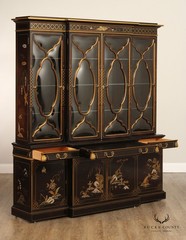 Karges Chinoiserie Decorated Breakfront China Display Cabinet