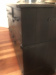 Original Monterey Furniture “Buffet” “16Tile Top” Iron Trim Dark Wood Finish