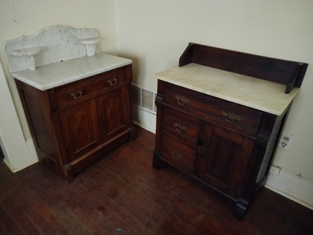 Abernathy Eastlake Antique Cabinets Rare 1880s Furniture Wash Stands Dry Sinks
