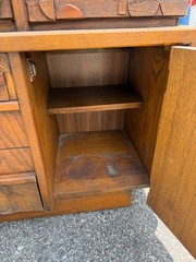Lane ‘Pueblo’ Brutalist Oak China Cabinet
