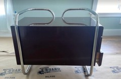  Chocolate Lacquer Tubular Steel Pace collection Leon Rosen Desk Drawers