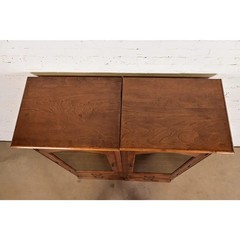 Ethan Allen French Louis Philippe Solid Carved Maple Bookcase or Media Cabinet