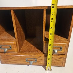 VTG Oak 3 Drawer Library/Home Desk Letter File Cabinet Arts & Craft Style