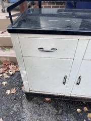 Steel Medical Cabinet Morgue Industrial Quackery Funeral Apothecary Desk Table