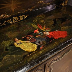 Lacquered painted sideboard cabinet English furniture papier mache 19th century