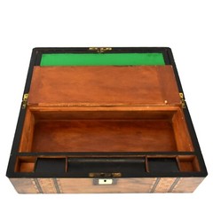 English Travel desk, in exotic wood, rosewood and with inlays, early 19th centur