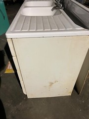 Vintage Whirlpool Sink and Base Cabinet,hot water heater Cab and and metal Top