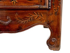 18TH CENTURY CARVED FRENCH YEW AND CHESTNUT ARMOIRE