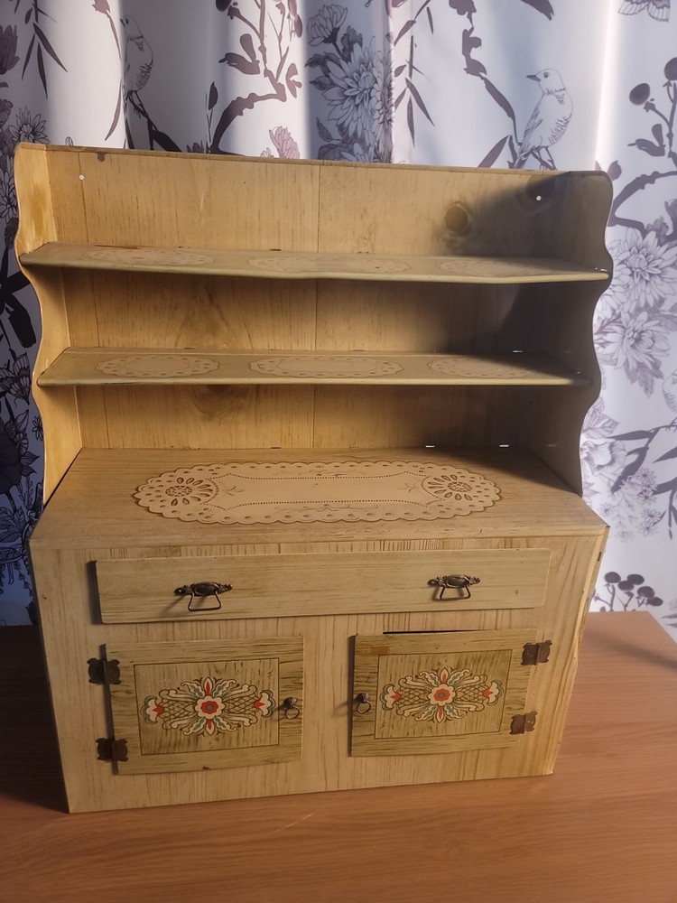 Vintage Wolverine Tin Litho Cupboard Cabinet W/ Drawer