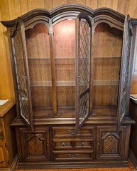 Vintage Drexel Brand bow-front china cabinet