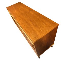 Mid-Century James Mont Inspired Rattan & Wicker Buffet Credenza