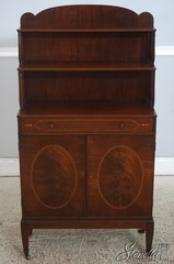 L73273: Vintage Regency Style 3 Tier Inlaid Mahogany Cabinet