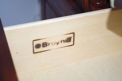 Broyhill Mahogany Wood China Marbel Top Silver Wear Cabinet