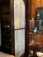 VICTORIAN GUN CABINET/DISPLAY CAB – WALNUT BURL & MAHOGANY – A TREASURE 94″ x52″