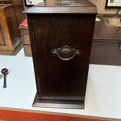 Large Antique Oak Smokers Cabinet. in vgc for age with working lock and key