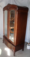 Antique Quarter Sawn Oak Wardrobe – Double Door Beveled Mirror