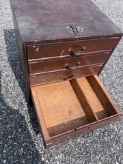 Antique Wooden Tabletop Cabinet Drawer Jewelry Collector Apothecary Victorian