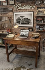 Antique Cadillac Cabinet Co. Desk – Mission Style Solid Oak- Early 1900s Detroit