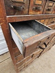 Large Apothecary Cabinet ~ Antique 88 Wood Drawers ~ Industrial Tool ~ Parts Box